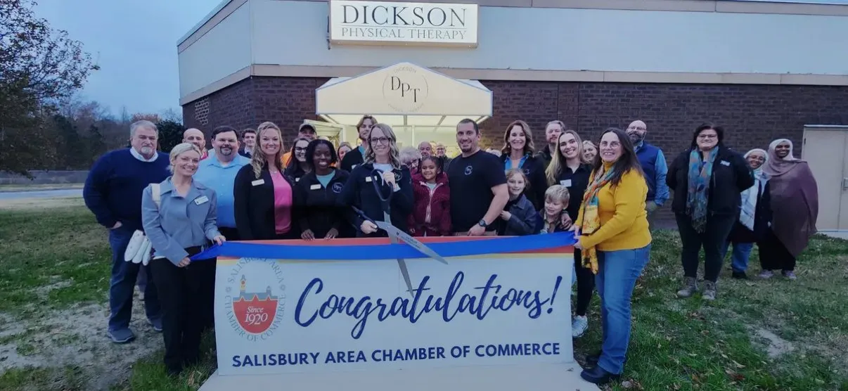 Salisbury Area Chamber of Commerce ribbon cutting at Dickson Physical Therapy